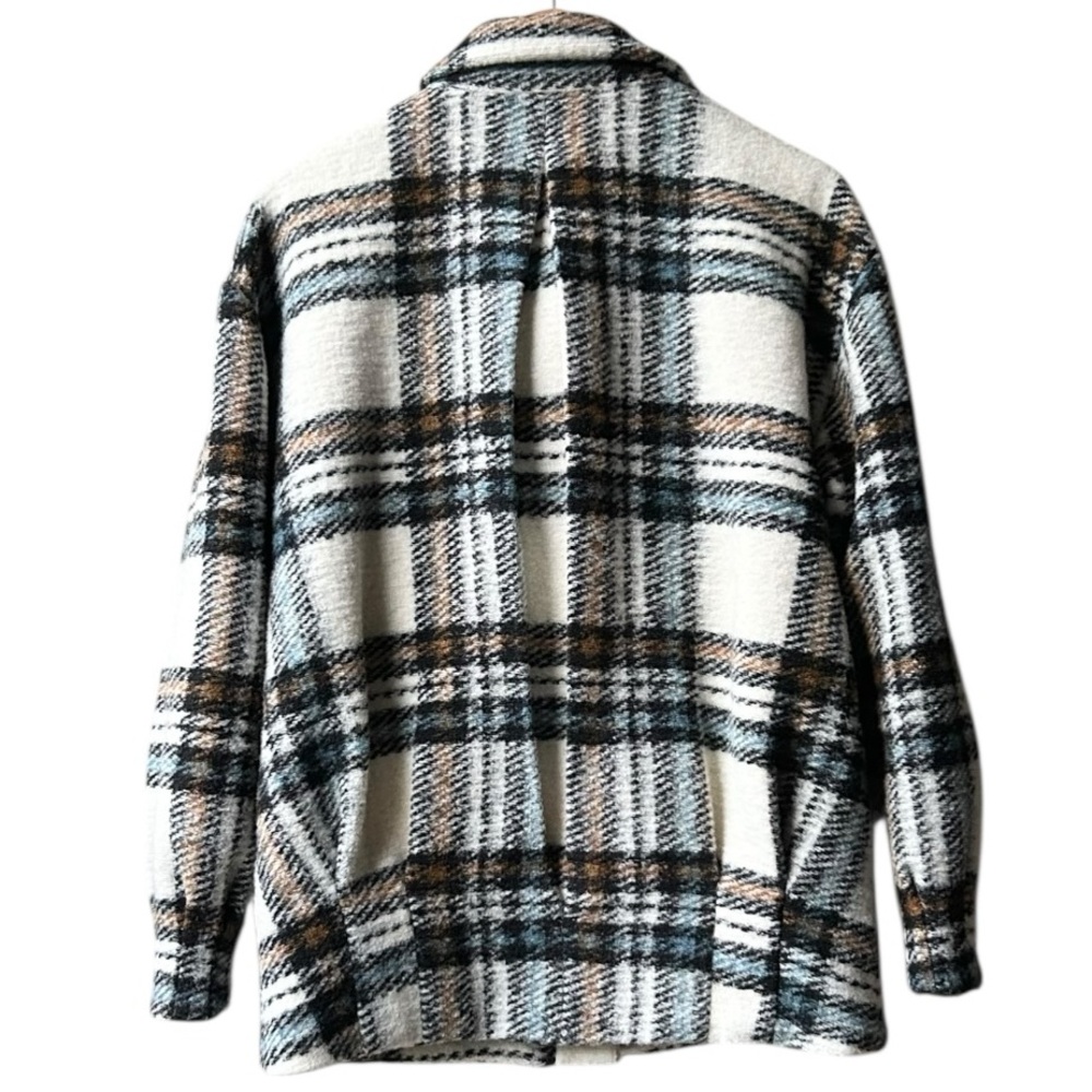 VERONICA BEARD CAEL OVERSIZED TARTAN PLAID DICKEY COAT TOGGLE ZIP CLOSURE Sz 2 - Picture 10 of 15
